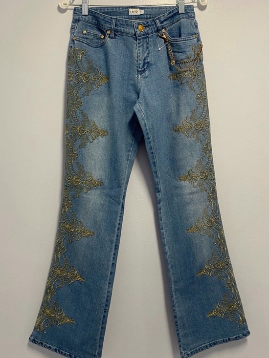 Cache Denim - Vintage cache Embroidered Bootcut Jeans - Gold Accent NWT
